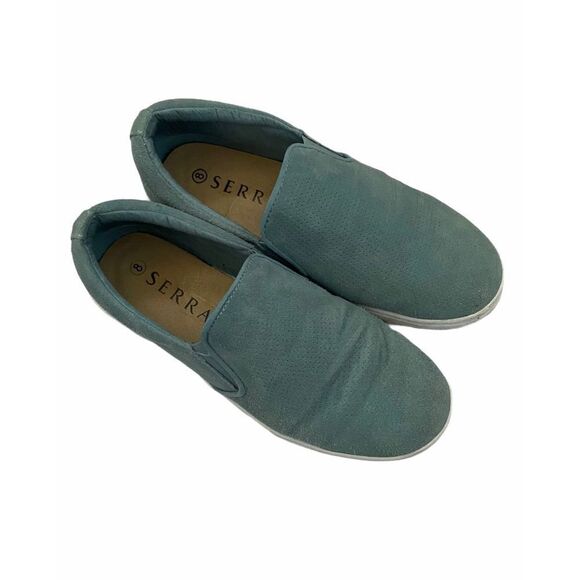 Serra Blue Faux Suede Slip On Style Sneakers Light Blue & White Women’s US Sz 8 - Picture 6 of 9